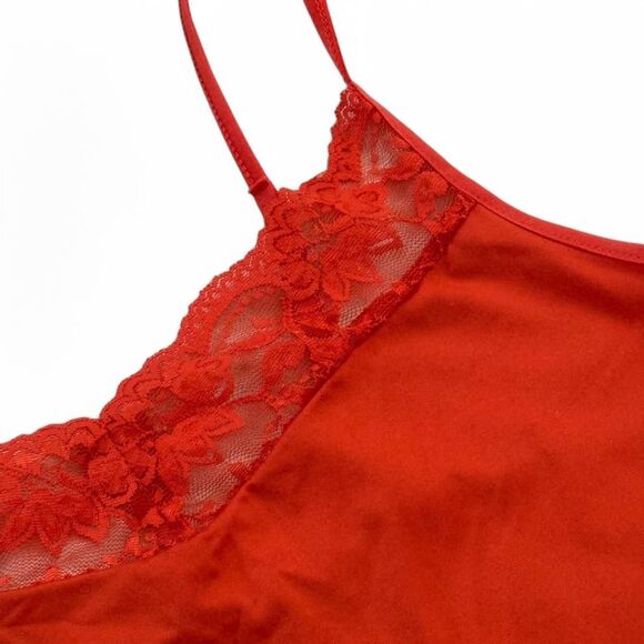 Y2K orange lace cami top with adjustable straps - size L ( - Picture 6 of 8